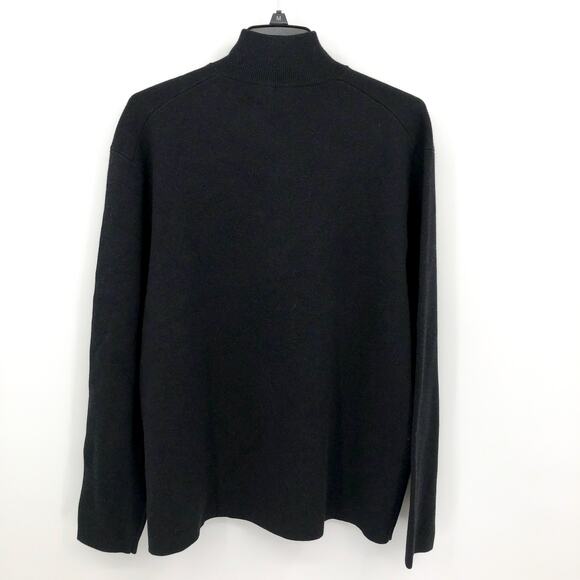 EVERLANE Men's No Sweat Half Zip Sweater Large Black CoolMAX NWT - Picture 5 of 9